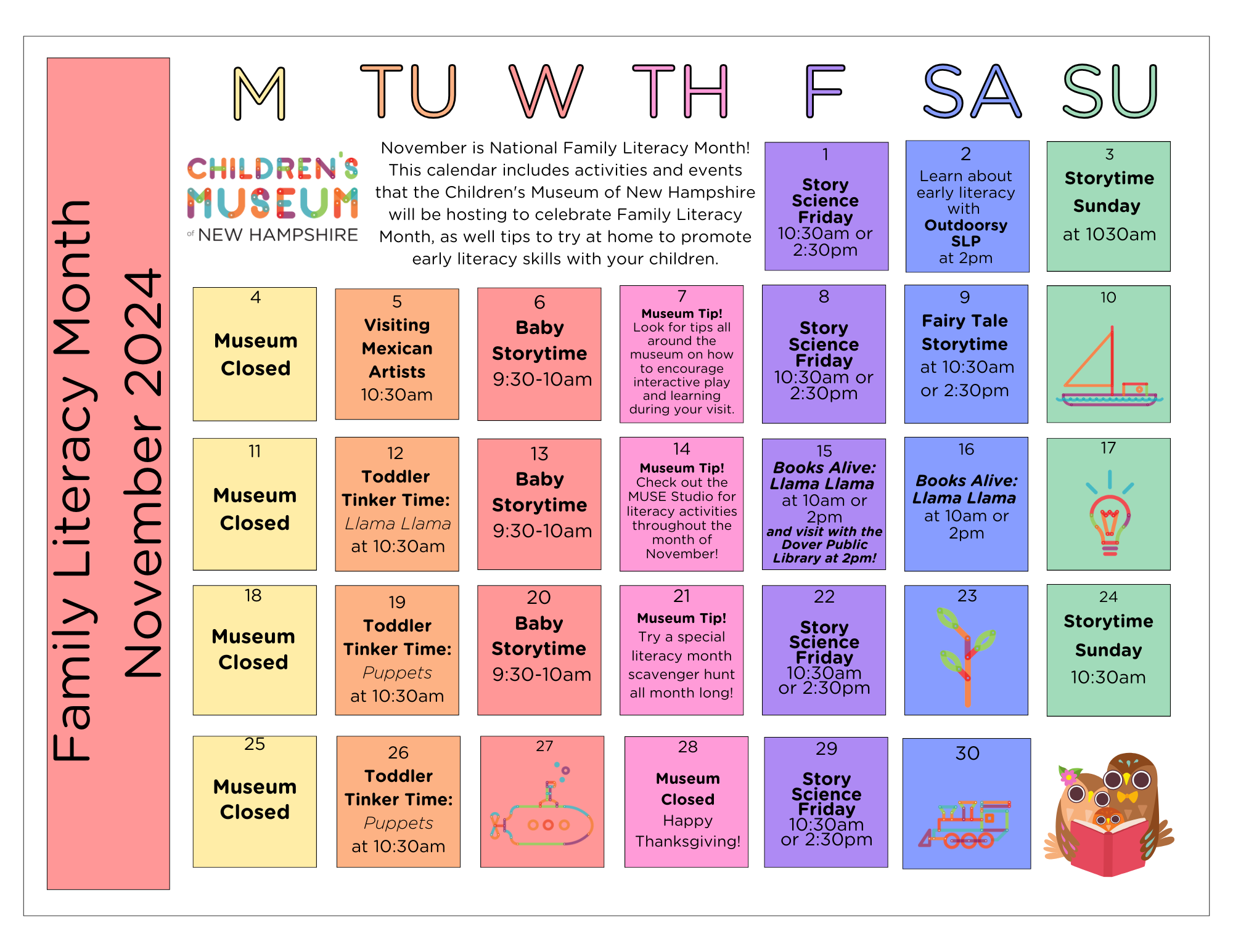 2024 Literacy Month Calendar